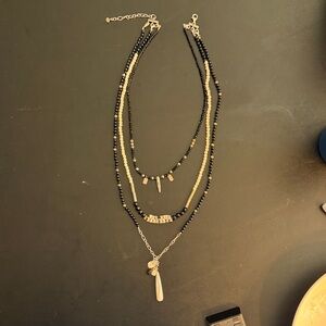 Silpada- Black and silver Layered Necklace